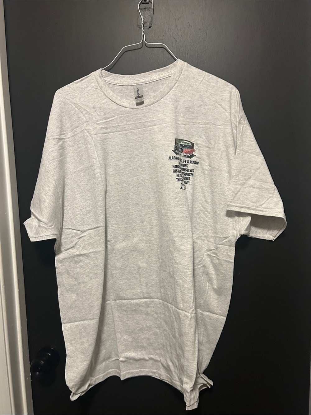 Gildan Light Gray Short Sleeve Crewneck T-Shirt with Small Chest Graphic